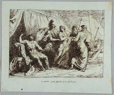 Aquiles rende Briseis de Felice Giani