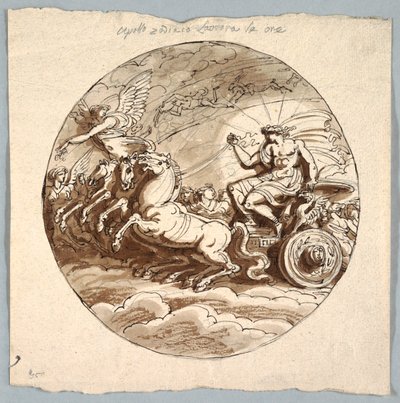 Apollo em Carruagem com Aurora e as Horas de Felice Giani