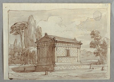 Templo clássico em uma paisagem de Felice Giani