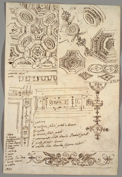 Decorative Motifs; Verso: Anatomical Studies de Felice Giani