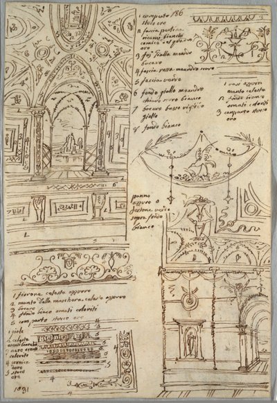 Estudos Decorativos; Verso: Estudos Anatômicos de Felice Giani