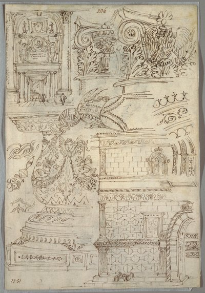 Estudo Decorativo; Verso: Estudo Anatômico de Felice Giani