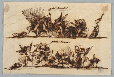 Design para dois frisos com Putti de Felice Giani