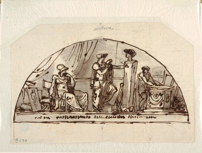 Design para uma Lunette com Alegoria da Escultura de Felice Giani