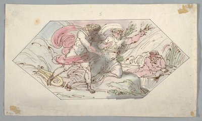 Desenho, Apolo e Daphne, 1796-98 de Felice Giani