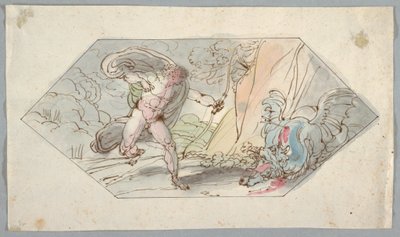 Desenho, Apolo mata a Pitão, 1796-98 de Felice Giani