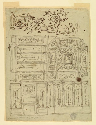 Desenho, Atalanta e Hipómenes, ca. 1800 de Felice Giani