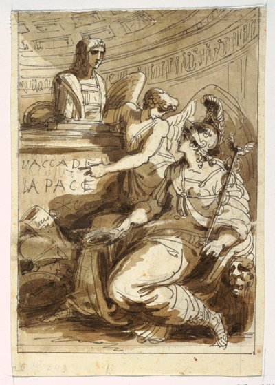 Desenho, Monumento para uma Accademia della Pace, 1810-20 de Felice Giani