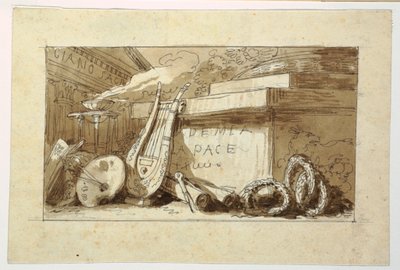 Desenho, Monumento para uma Accademia della Pace, 1810-20 de Felice Giani