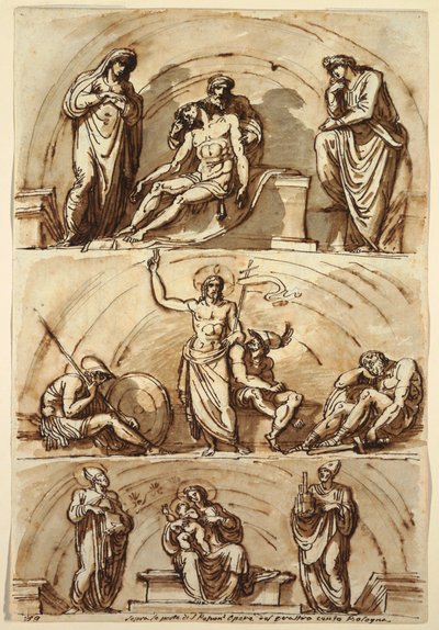 Desenho, Estudos sobre Lunetas de, 1814 de Felice Giani