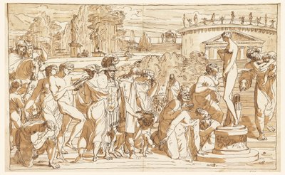 Desenho, Adoração de Vénus numa paisagem clássica, ca. 1820 de Felice Giani