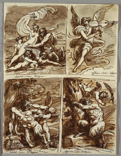 Glauco e Scylla, estudo após Agostino Carracci de Felice Giani