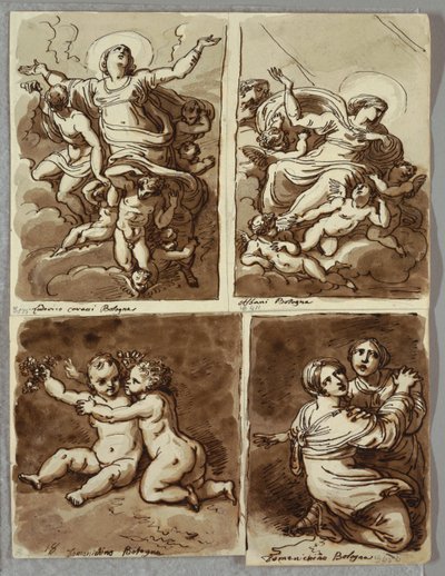 Lunette com São Pedro e São Paulo com São Mateus e o Profeta Isaías, Estudo após Sebastiano del Piombo de Felice Giani