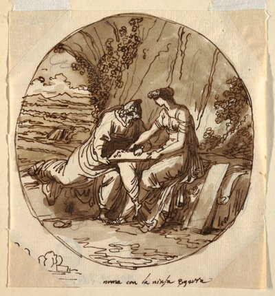 Numa Pompilius e Egeria, Sala di Numa Pompilius, Palazzo Milzetti, Faenza de Felice Giani