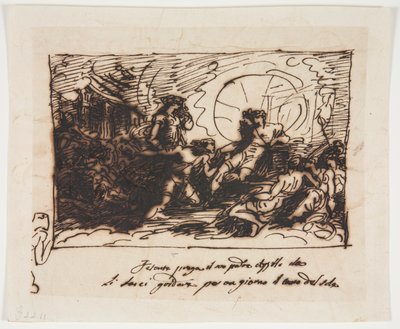 Phaeton pede a Apollo que conduza a carruagem do sol de Felice Giani