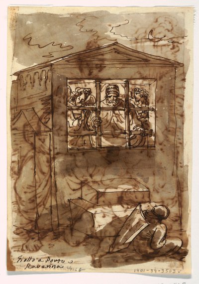 Sketchbook Folio, Pope Sixtus II and Deacon de Felice Giani