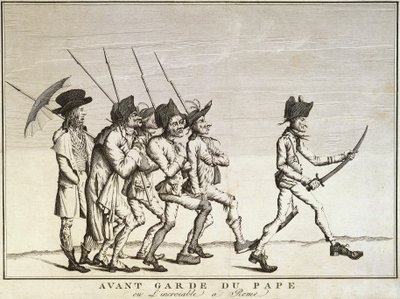 Soldados do Papa antes da Batalha de Faenza de Felice Giani