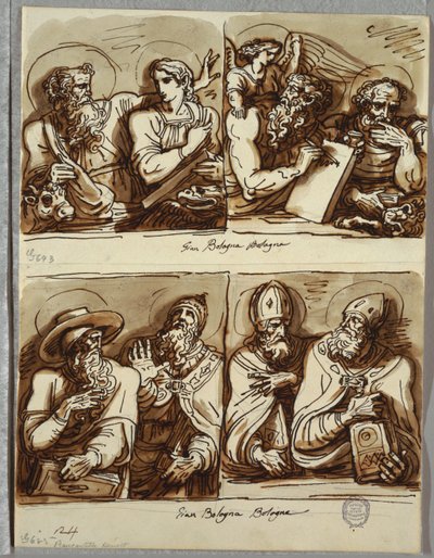 Os quatro evangelistas, estudo após Giambologna de Felice Giani