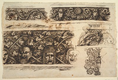 Três Frisos; Humilhar; Um ornamento de Felice Giani