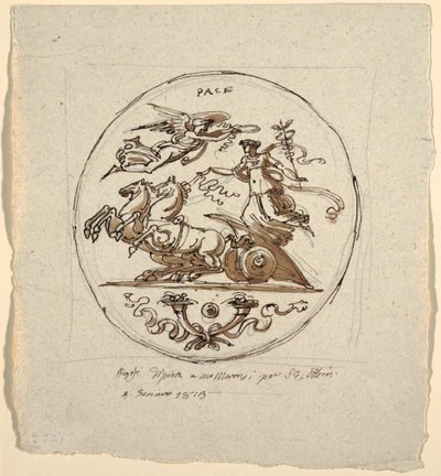 Triunfo da Paz, Roundel, para a Aldini Villa em Montmorency de Felice Giani