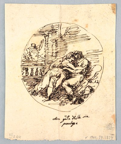 Ulisses e Penélope abraçados de Felice Giani