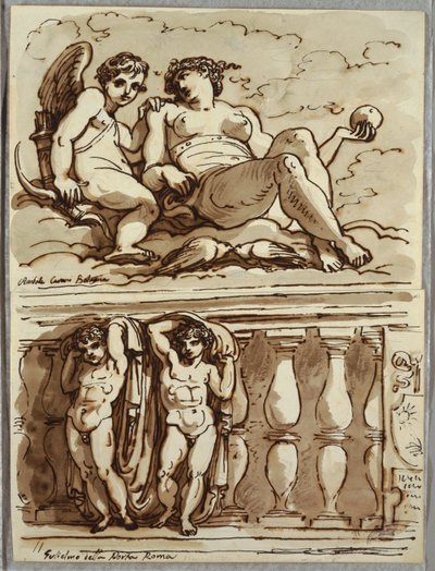 Vênus e Cupido, Estudo após Annibale Carracci de Felice Giani