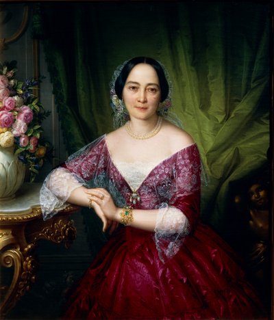 Retrato de Anne Opulich por Felice Schiavoni, óleo sobre tela de Felice Schiavoni