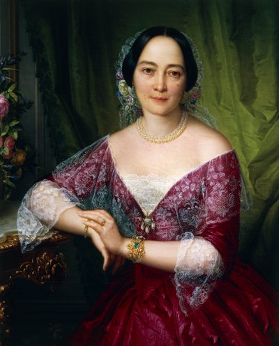 Retrato de Anne Opulich por Felice Schiavoni, óleo sobre tela de Felice Schiavoni