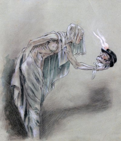 Entre os transeuntes, c1850-1898 de Felicien Joseph Victor Rops