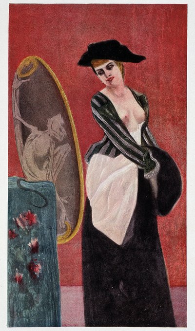 O Demónio da Cobiça: um reflexo monstruoso de uma mulher que se olha ao espelho, "Felicien Rops" de Rudolf Klein. de Félicien Rops