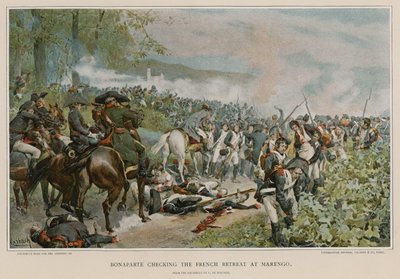 Bonaparte verificando o retiro francês em Marengo de Felicien baron de Myrbach-Rheinfeld