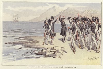 Soldados renovando seu juramento de morrer republicanos de Felicien baron de Myrbach-Rheinfeld