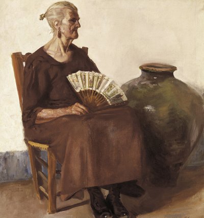 Mulher sentada, século XX (óleo sobre tela) de Felipe Abarzuza y Rodriguez de Arias