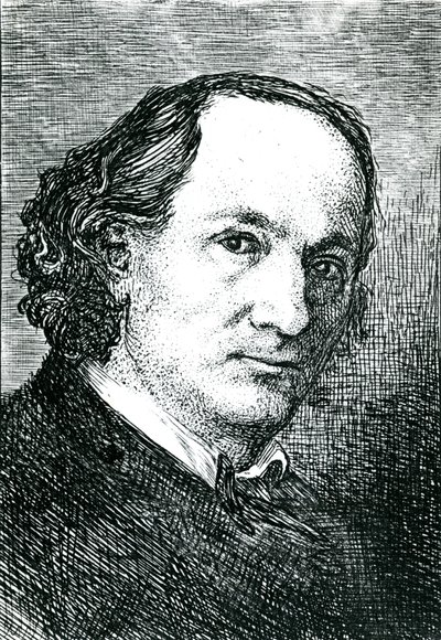 Charles Baudelaire (1821-67) (gravura) (foto a p/b) de Felix (after) Bracquemond