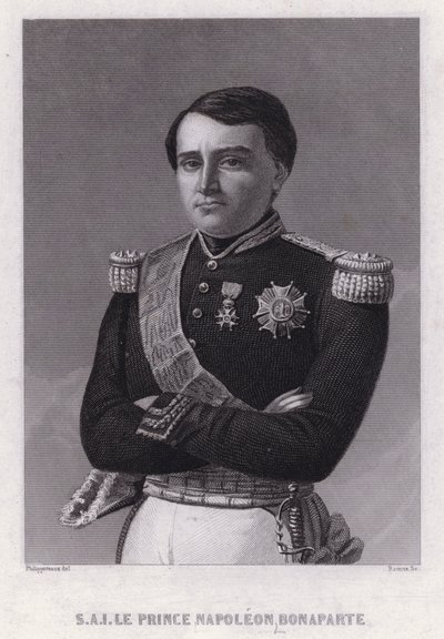 Príncipe Napoleão Bonaparte, filho de Jerônimo, Rei de Vestefália, irmão mais novo do Imperador Napoleão I (gravura) de Felix (after) Philippoteaux