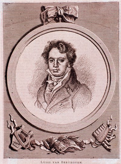 Retrato do compositor alemão Ludwig van Beethoven de Felix Auguste Clement