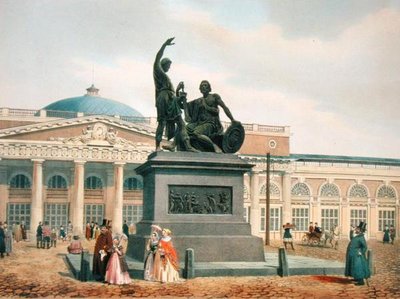 O monumento de Minin e Pozharsky em Moscou, de 1840 de Felix Benoist
