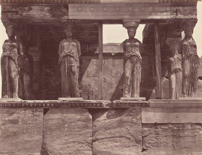 Cariátides do templo do Erecteion - Atenas de Félix Bonfils