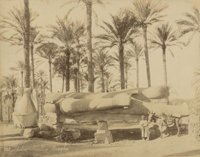 Estátua clássica colossal em Mênfis (Senwosret III) de Félix Bonfils