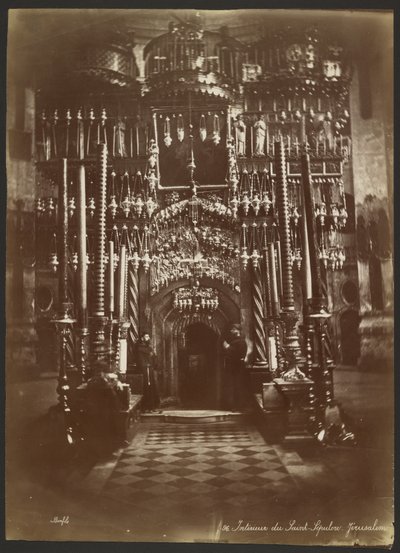 Interior do Santo Sepulcro, Jerusalém de Félix Bonfils