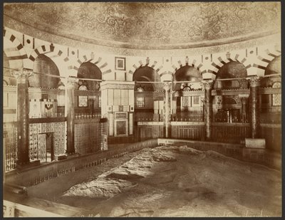 Interior, Cúpula da Rocha, Jerusalém de Félix Bonfils