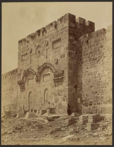 Porta dourada exterior: Jerusalém de Félix Bonfils
