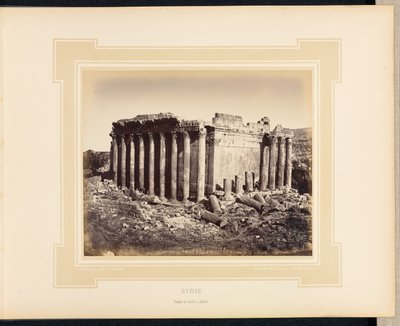 Síria: Templo de Júpiter em Baalbek de Félix Bonfils