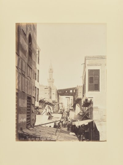 Vista de um bazar no Cairo antigo de Félix Bonfils