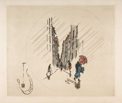 Decoração para um Prato: Chuva, 1870. de Felix Bracquemond