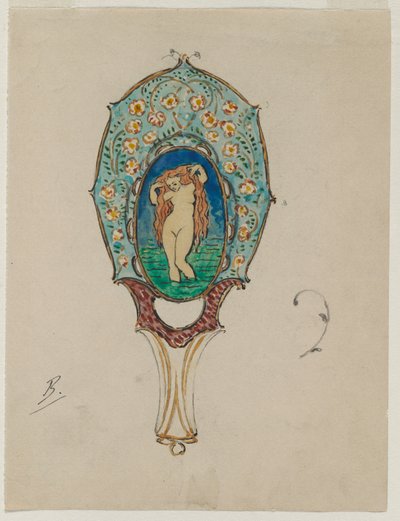 Design para um espelho de mão, c. 1900-1902. de Felix Bracquemond