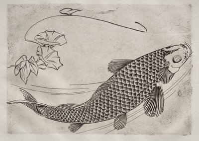 Serviço de Jantar (serviço Rousseau): Peixe grande em estilo japonês (nº 19) de Felix Bracquemond
