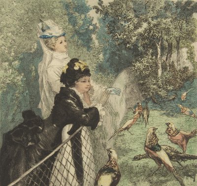 No Jardim Zoológico, ca. 1873. de Felix Bracquemond