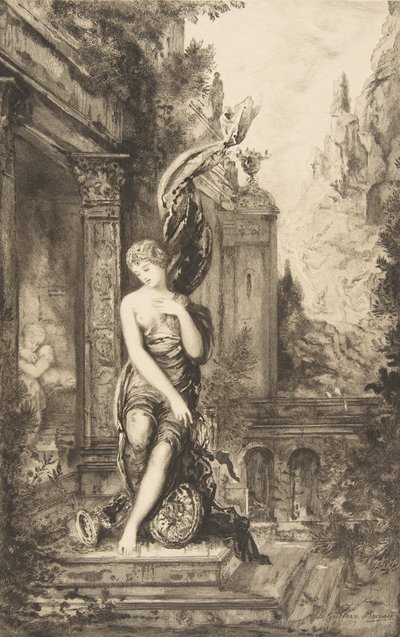 O homem que corre atrás da fortuna e aquele que a espera em sua cama, 1886. de Felix Bracquemond