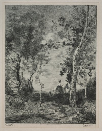 Paisagem, ou O Cavalo Branco, depois de Corot de Felix Bracquemond